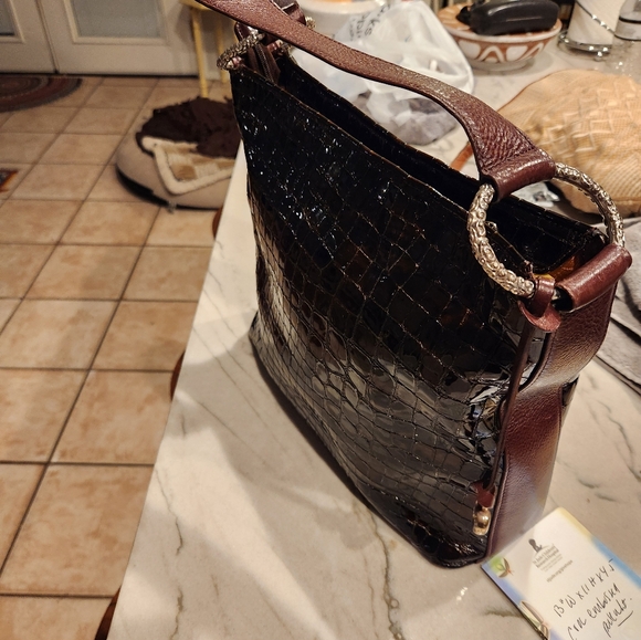 Brighton Patent Leather Croc Embossed Bag - Picture 6 of 16